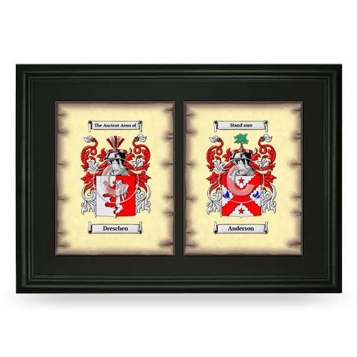 Double Coat of Arms Framed - Black