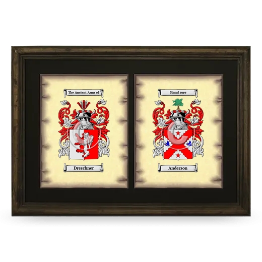 Double Coat of Arms Framed - Brown