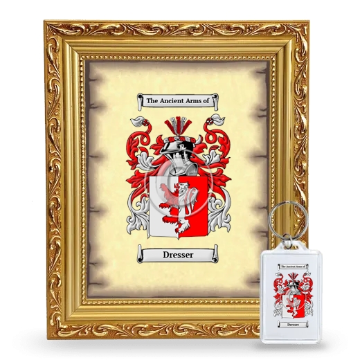 Dresser Framed Coat of Arms and Keychain - Gold