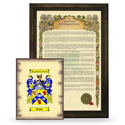 Draber Framed History and Coat of Arms Print - Brown