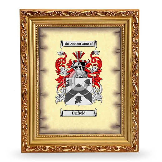 Drifield Coat of Arms Framed - Gold