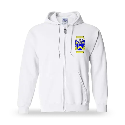 Drouilly Unisex Coat of Arms Zip Sweatshirt - White