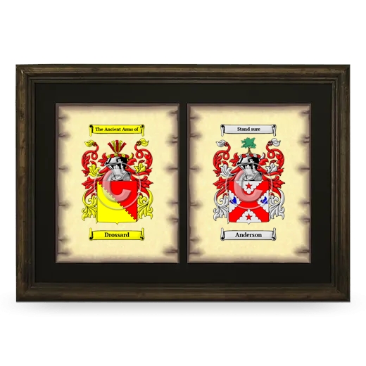 Double Coat of Arms Framed - Brown