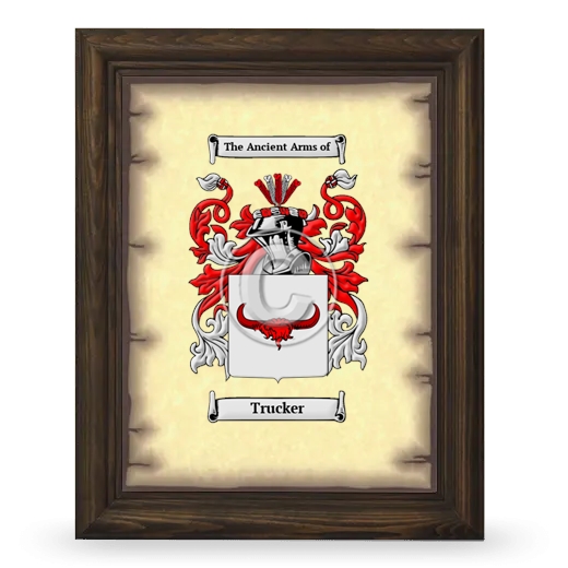 Trucker Coat of Arms Framed - Brown