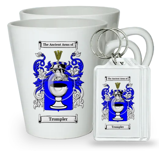 Trumpler Pair of Latte Mugs and Pair of Keychains