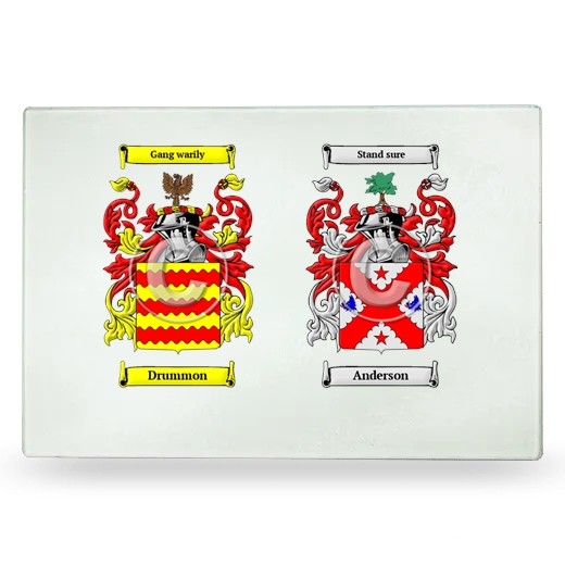 Double Coat of Arms Glass Cutting Board