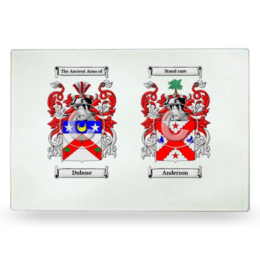 Double Coat of Arms Glass Cutting Board