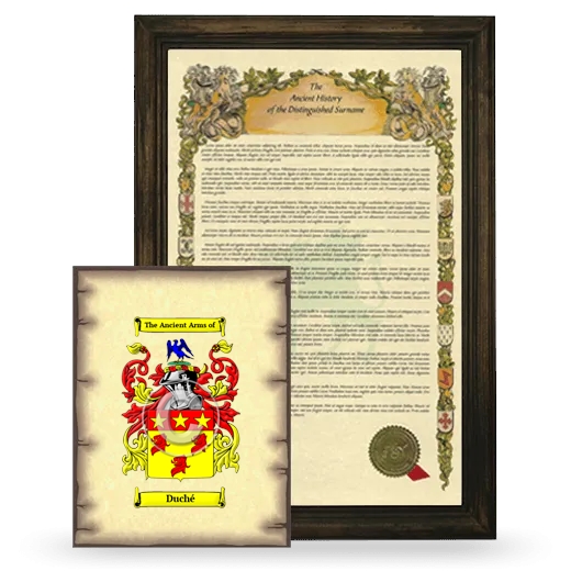 Duché Framed History and Coat of Arms Print - Brown