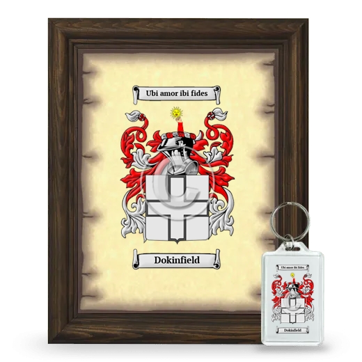 Dokinfield Framed Coat of Arms and Keychain - Brown