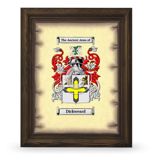 Dickweard Coat of Arms Framed - Brown
