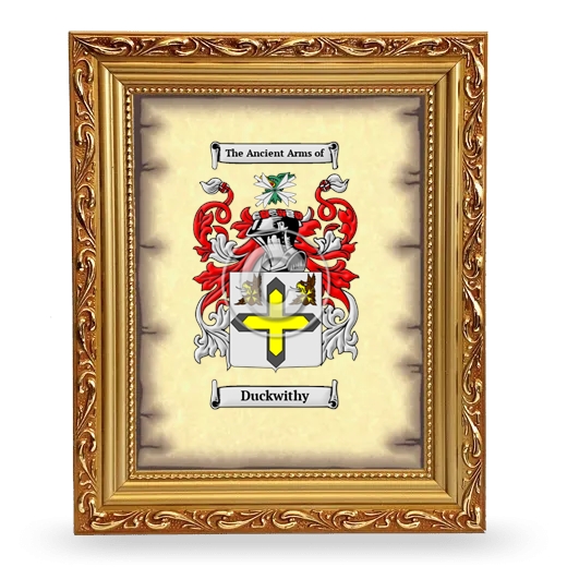 Duckwithy Coat of Arms Framed - Gold