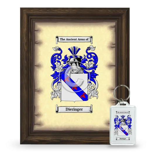 Dieringer Framed Coat of Arms and Keychain - Brown