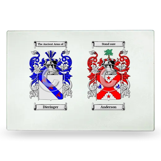 Double Coat of Arms Glass Cutting Board