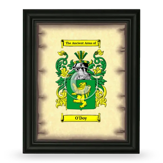 O'Doy Coat of Arms Framed - Black