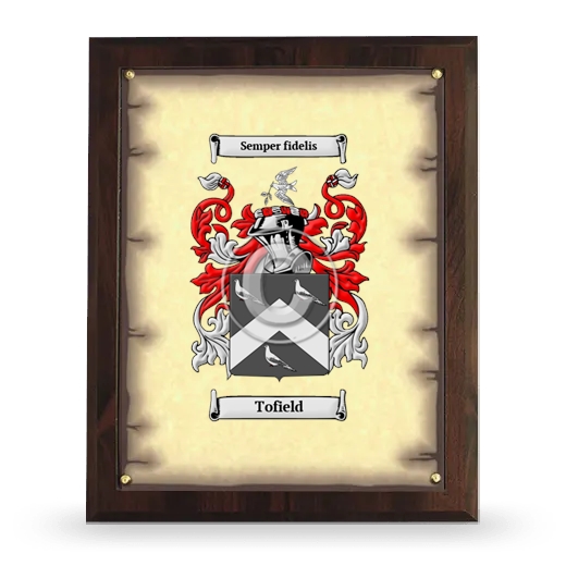 Tofield Coat of Arms Plaque