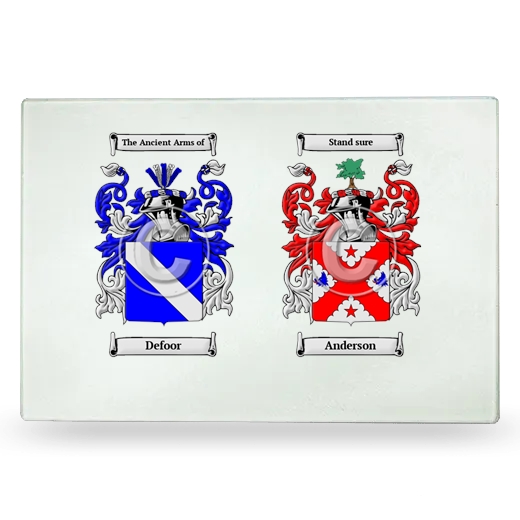 Double Coat of Arms Glass Cutting Board