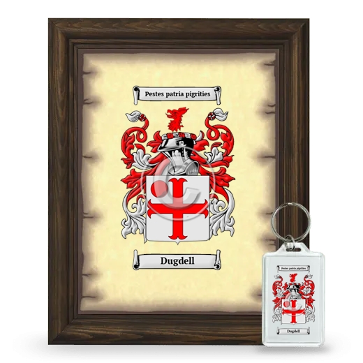 Dugdell Framed Coat of Arms and Keychain - Brown