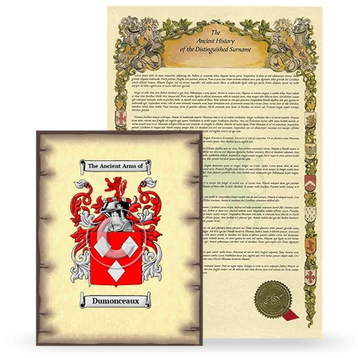 Dumonceaux Coat of Arms and Surname History Package