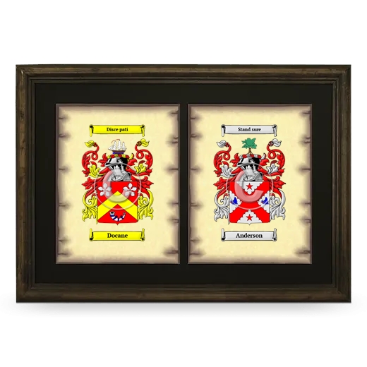 Double Coat of Arms Framed - Brown