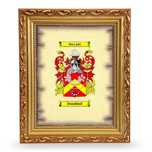 Dunckind Coat of Arms Framed - Gold