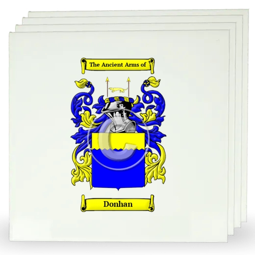 Donhan Set of Four Large Tiles with Coat of Arms