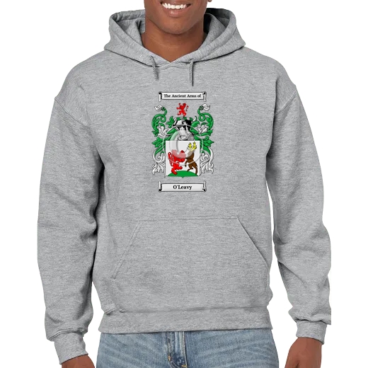 O'Leavy Grey Unisex Coat of Arms Hooded Sweatshirt