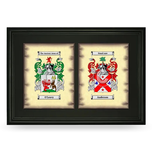 Double Coat of Arms Framed - Black