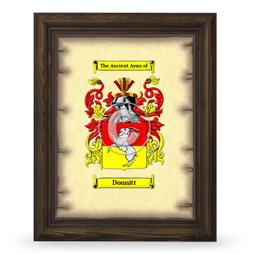 Donnitt Coat of Arms Framed - Brown