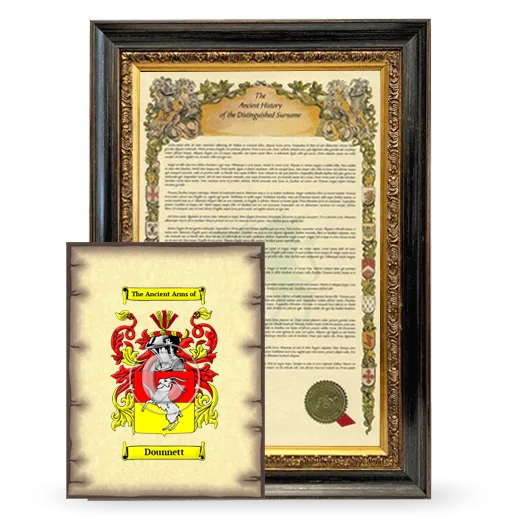 Dounnett Framed History and Coat of Arms Print - Heirloom