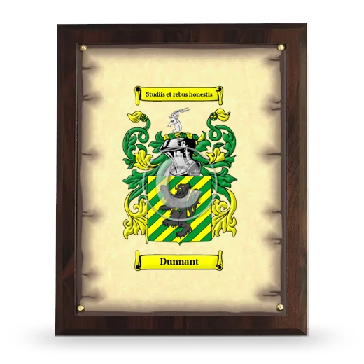 Dunnant Coat of Arms Plaque