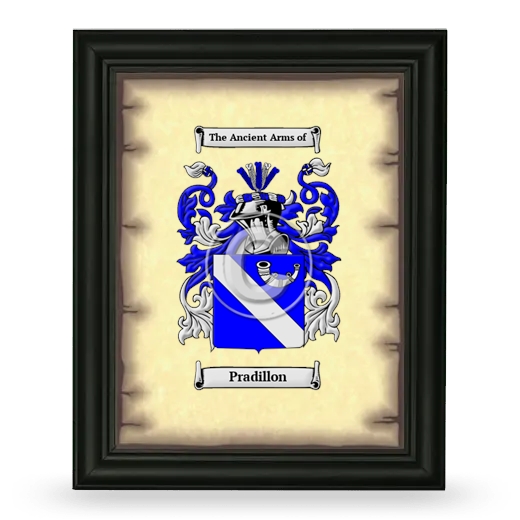 Pradillon Coat of Arms Framed - Black