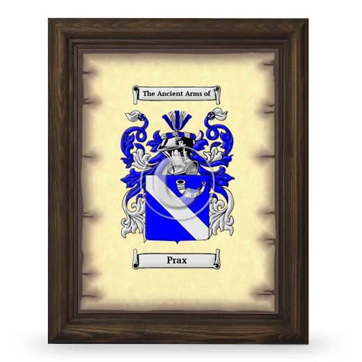 Prax Coat of Arms Framed - Brown