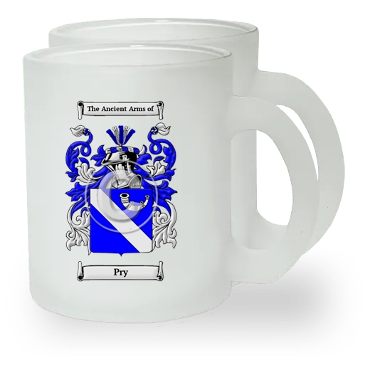 Pry Pair of Frosted Glass Mugs