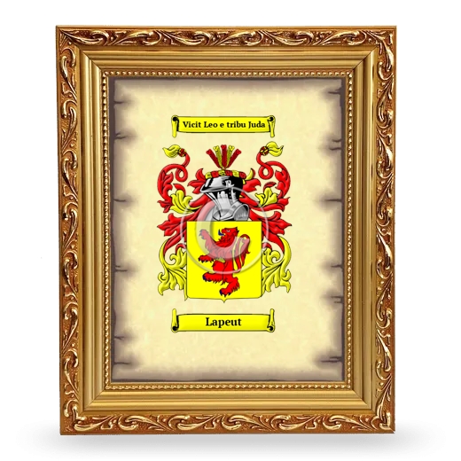 Lapeut Coat of Arms Framed - Gold