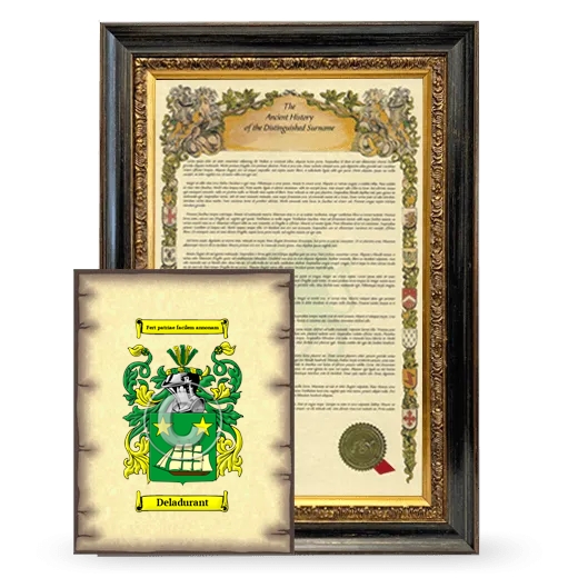 Deladurant Framed History and Coat of Arms Print - Heirloom