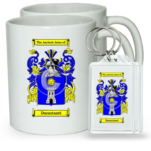 Durastanti Pair of Coffee Mugs and Pair of Keychains