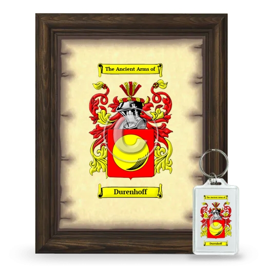 Durenhoff Framed Coat of Arms and Keychain - Brown