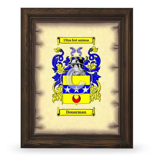 Douarman Coat of Arms Framed - Brown