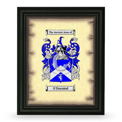 O'Durnind Coat of Arms Framed - Black