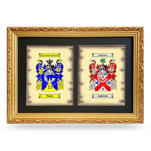 Double Coat of Arms Framed - Gold