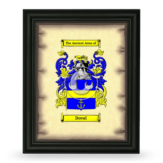 Doval Coat of Arms Framed - Black