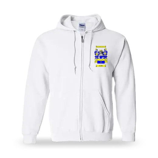 Duville Unisex Coat of Arms Zip Sweatshirt - White