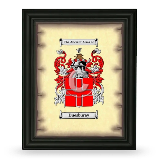 Duesburay Coat of Arms Framed - Black