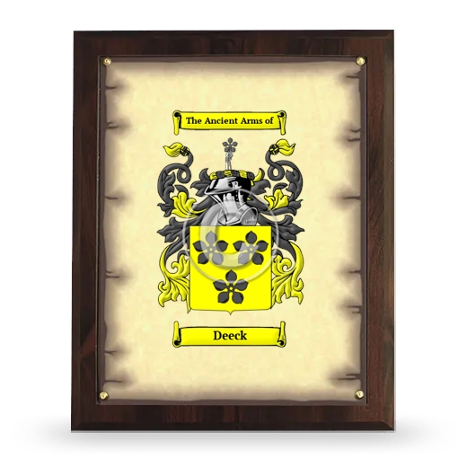 Deeck Coat of Arms Plaque