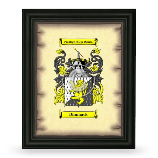 Dimmack Coat of Arms Framed - Black