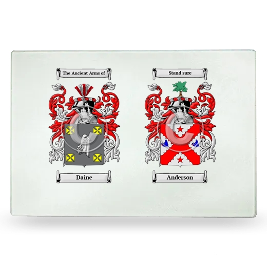 Double Coat of Arms Glass Cutting Board