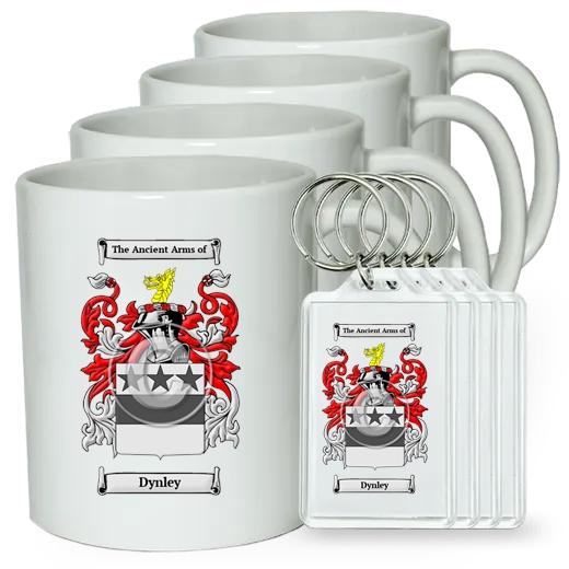 Dynley Set of 4 Coffee Mugs and Keychains