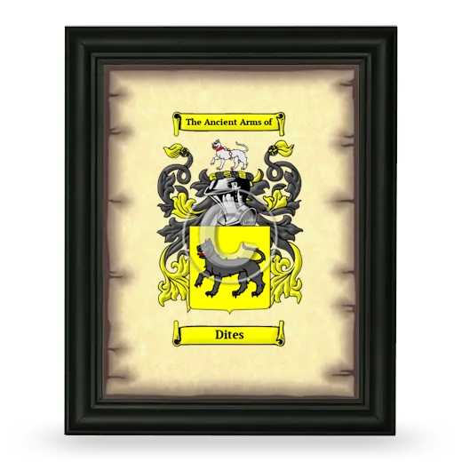 Dites Coat of Arms Framed - Black