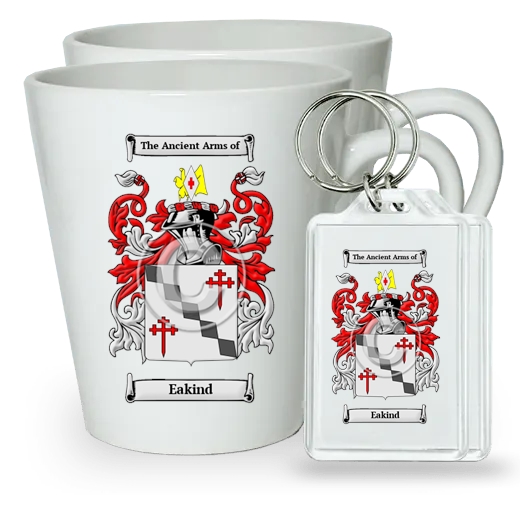 Eakind Pair of Latte Mugs and Pair of Keychains