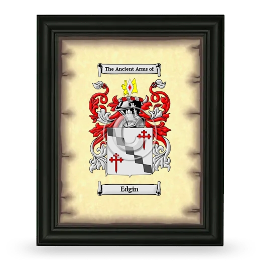 Edgin Coat of Arms Framed - Black